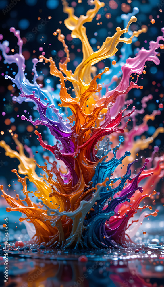 Fototapeta premium High-Speed Abstract Fluid Art on Dark Background