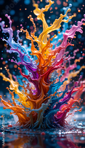High-Speed Abstract Fluid Art on Dark Background