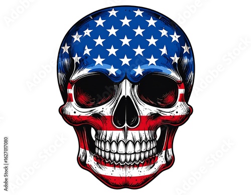 Skull with American flag design (1)