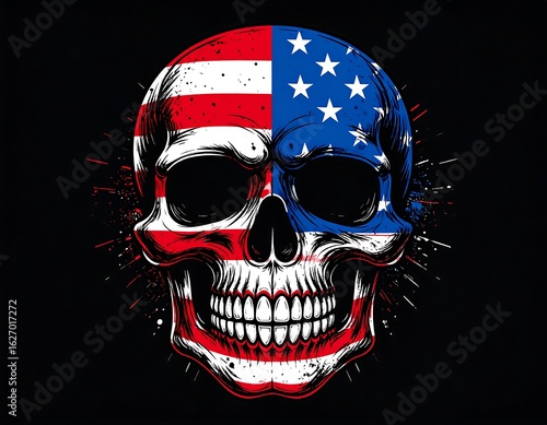 Skull with American flag design