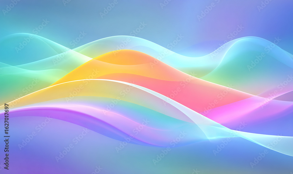 Fototapeta premium Soft glowing pastel waves flowing across digital surface