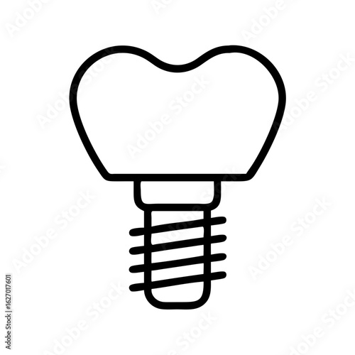 Dental implant illustration for dentistry and oral health care showing tooth replacement option