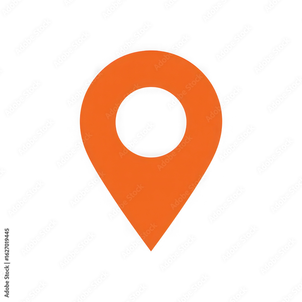 Bright orange location marker icon isolated on transparent background Bright orange location marker icon isolated on transparent background