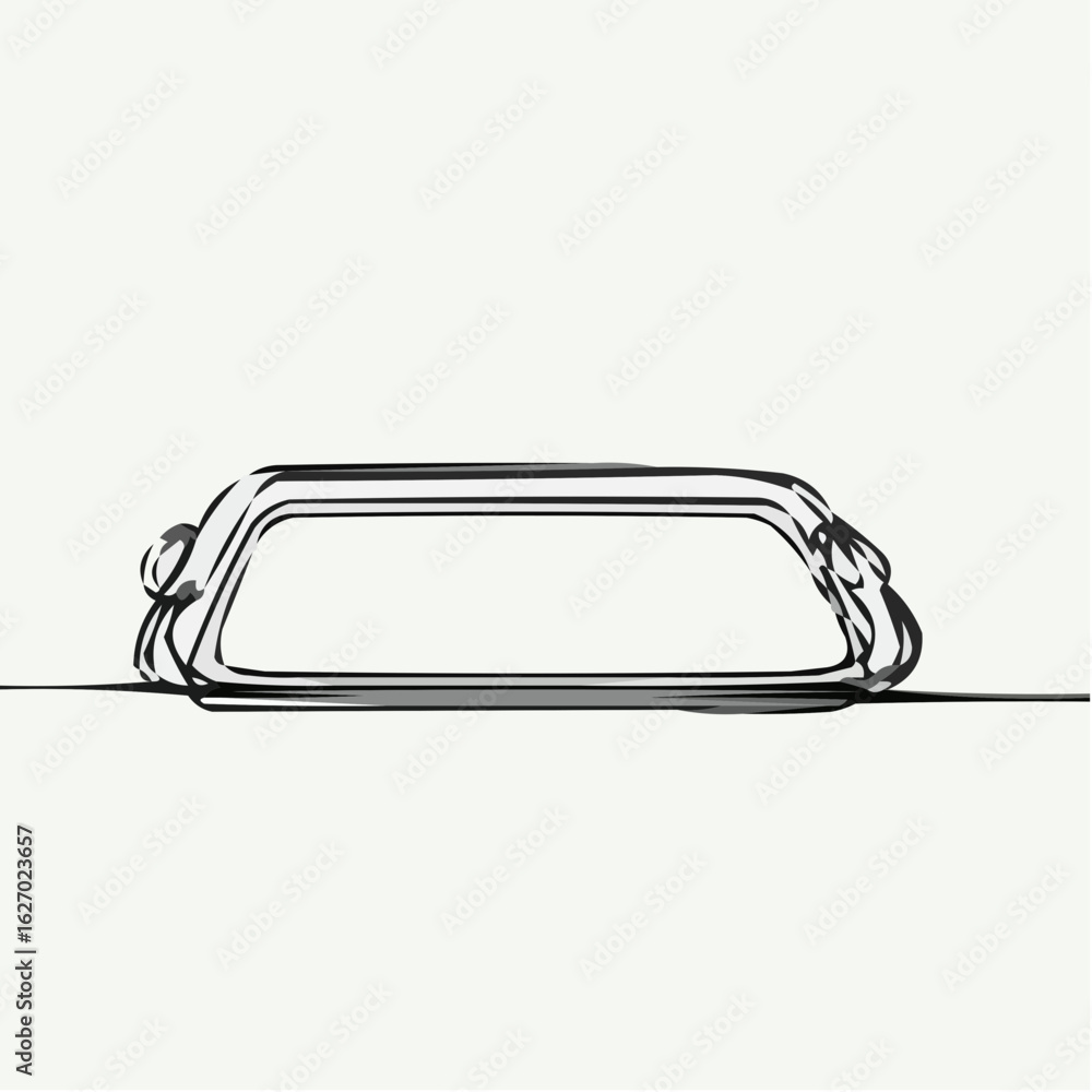 Serving tray drawn in minimalistic style with simple lines Serving tray drawn in minimalistic style with simple lines