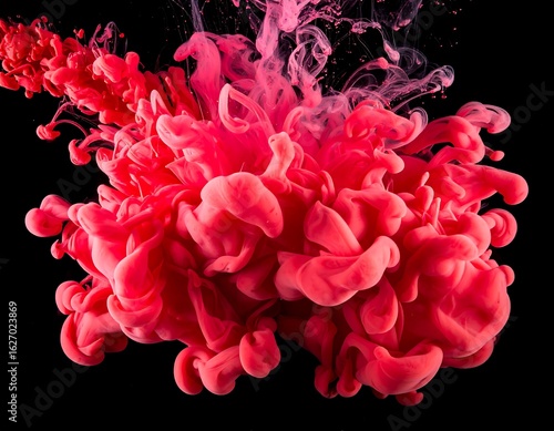 Abstract ink swirling in vibrant pink (1)