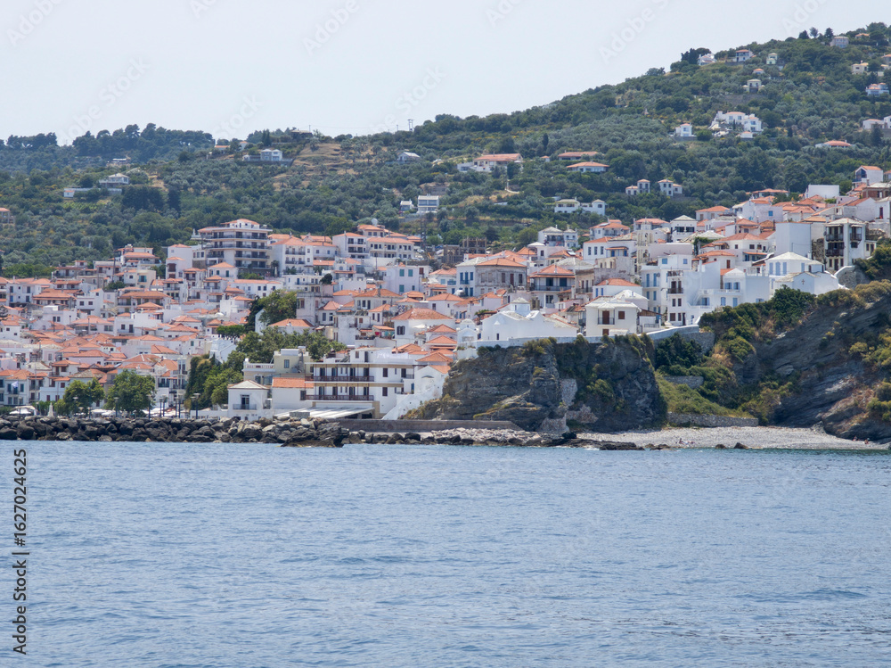 Panorama of Skopelos town, Sporades, Thessaly, Greece Panorama of Skopelos town, Sporades, Thessaly, Greece