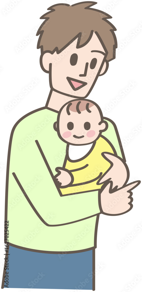 赤ちゃんを抱っこする人 赤ちゃんを抱っこする人