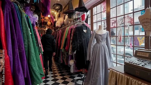 Wallpaper Mural A person walking through an exquisite shop filled with elegant costumes. Torontodigital.ca