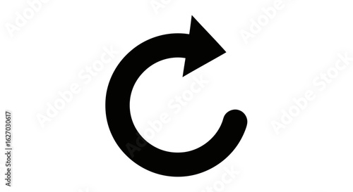 Vector art of a black circular arrow symbol isolated on a plain white background, representing refresh or reload Free Download Vector art of a black circular arrow symbol isolated on a plain white background, representing refresh or reload - GFXLoad