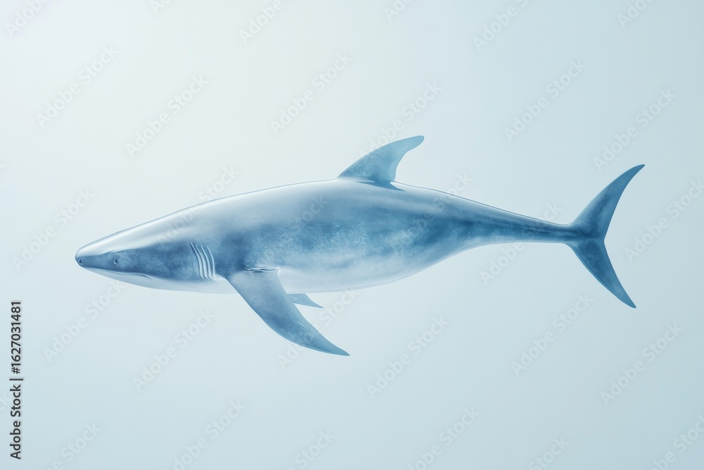 Naklejka premium Realistic depiction of ichthyosaurus dinosaur swimming underwater