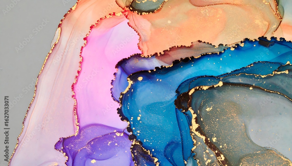 Obraz premium Abstract fluid art display of blended colors