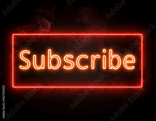 Neon subscribe button in smoke