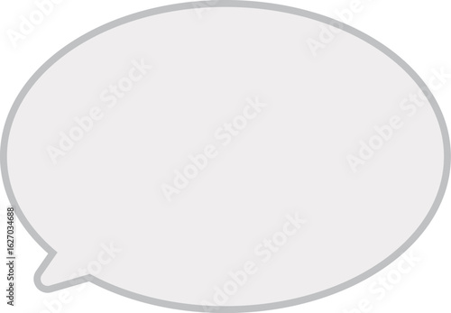 濃いグレーの縁取りに、薄いグレーのべた塗の吹き出し。楕円形で使いやすい。