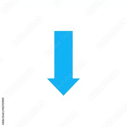 Free Download A cyan arrow pointing straight down suggests direction, flow, or emphasis in a minimalist design. - GFXLoad