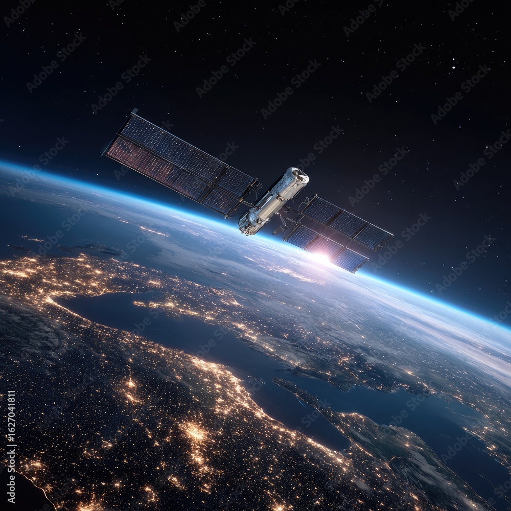 Obraz premium Space station orbiting Earth (4)