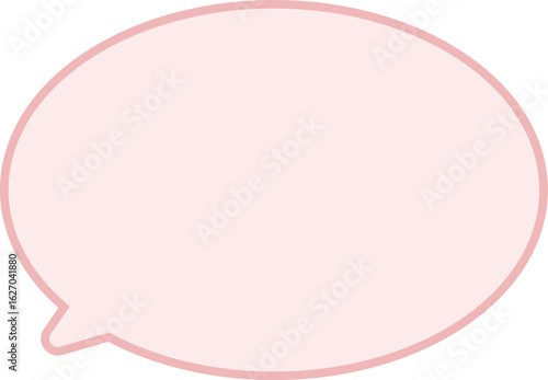 濃いピンクの縁取りに、薄いピンクのテキストスペースがあるふきだし。楕円形