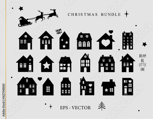Christmas House Bundle Set - Vector Files