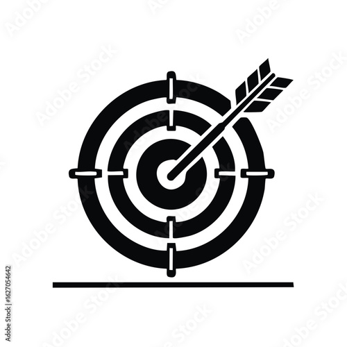 Target with arrow in the bullseye icon representing goal achievement and success