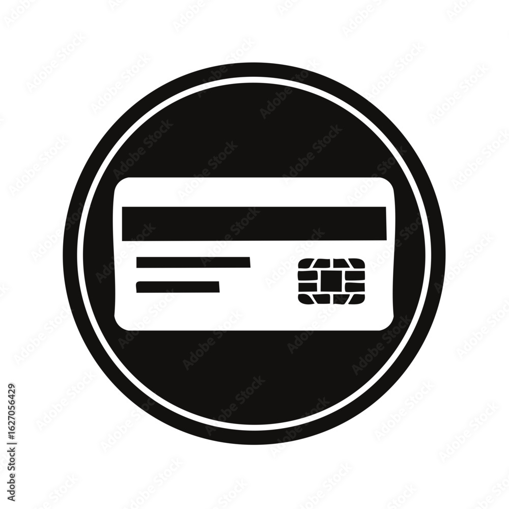 Credit card icon illustration in a circle design for digital transactions Credit card icon illustration in a circle design for digital transactions