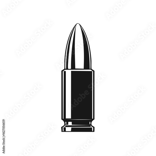Sharp Bullet Icon with Pointed Tip and Cylindrical Casing