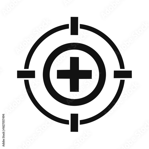 Simple crosshair target icon with a plus sign for aiming and focus