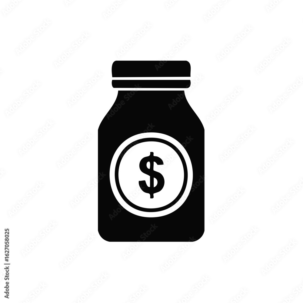Obraz premium Depiction of glass jar with dollar symbol representing savings, investments, and financial planning concepts