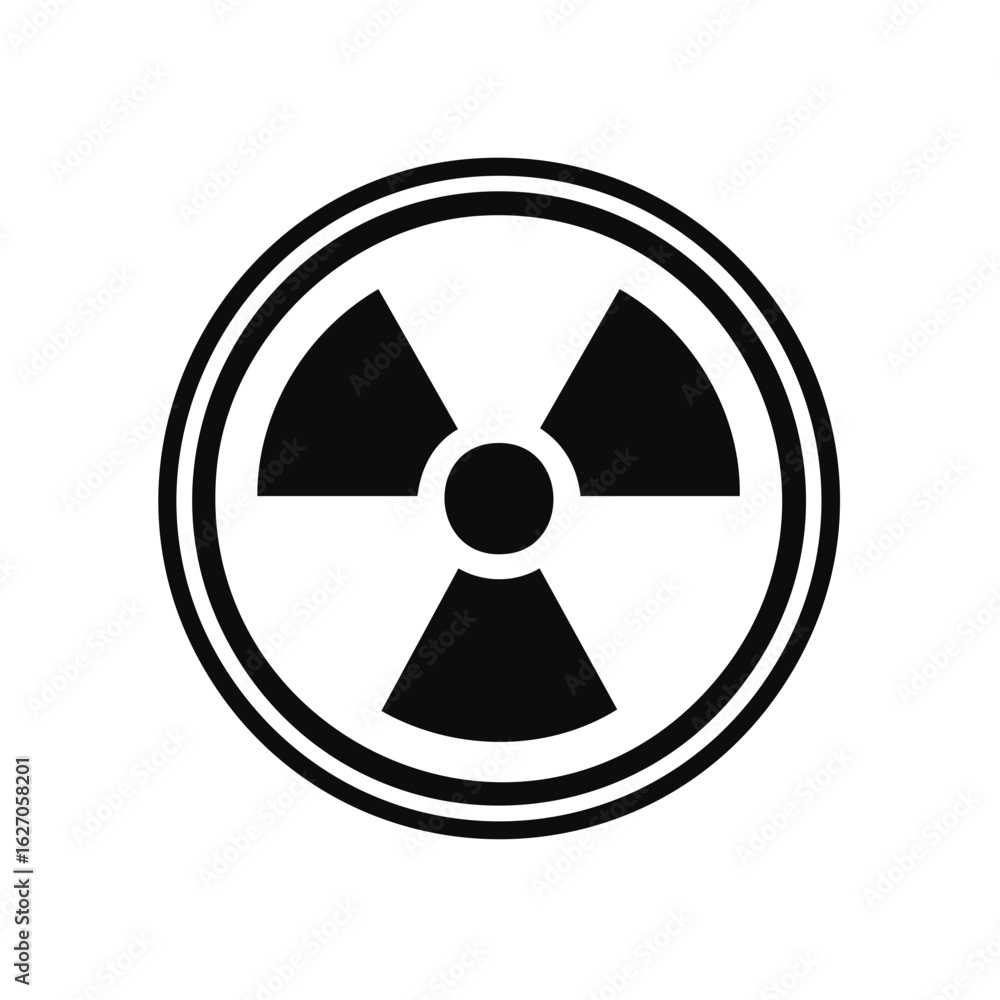 Simple black radioactive symbol icon for nuclear hazard warning Simple black radioactive symbol icon for nuclear hazard warning