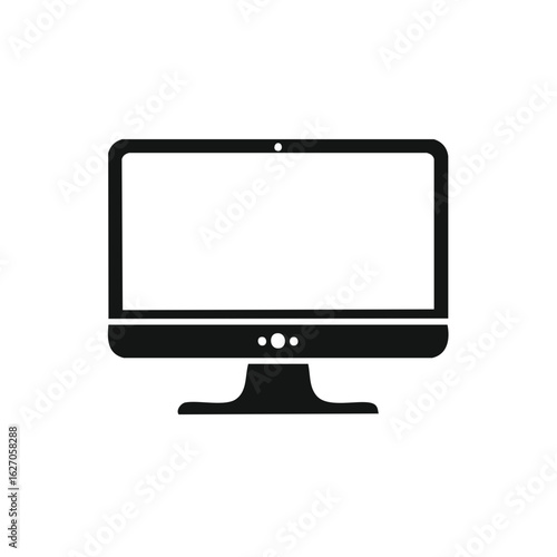 Monitor Screen Icon, Computer Display Symbol, PC Desktop UI Element, Minimal Design
