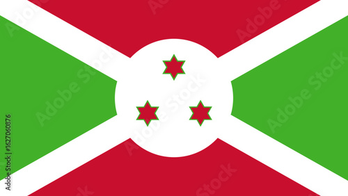Burundi national flag symbolizing patriotism and national pride