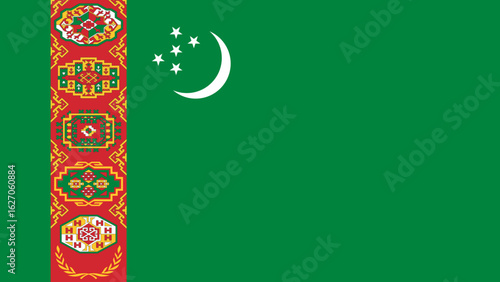 Turkmenistan flag representing national identity and pride in culture