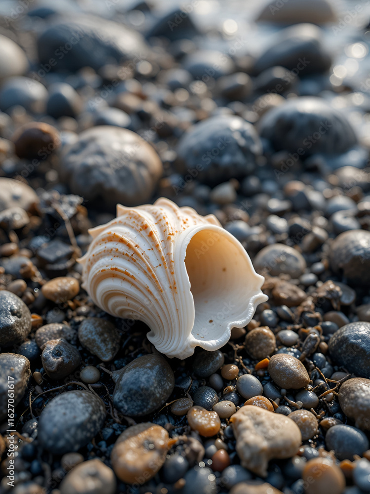 Geoduck shell discovery coastal shoreline close-up photography natural environment ground level marine life exploration Geoduck shell discovery coastal shoreline close-up photography natural environment ground level marine life exploration