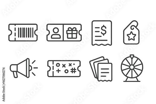 Shopping, retail line icon set. sales, commerce icons in outline collection