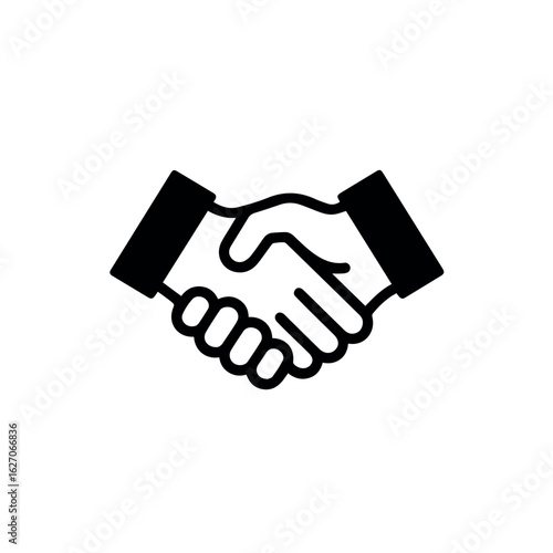 Clean and modern vector  handshake agreement partnership deal business collaboration cooperation icon vector