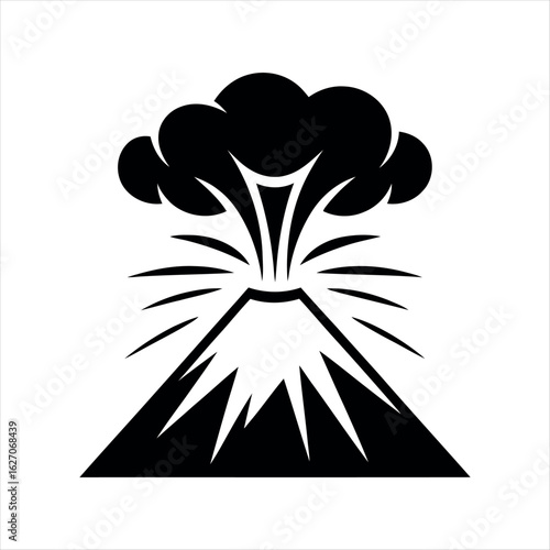 Black volcano eruption cloud smoke mountain