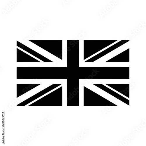 Union Jack flag black white great britain united kingdom