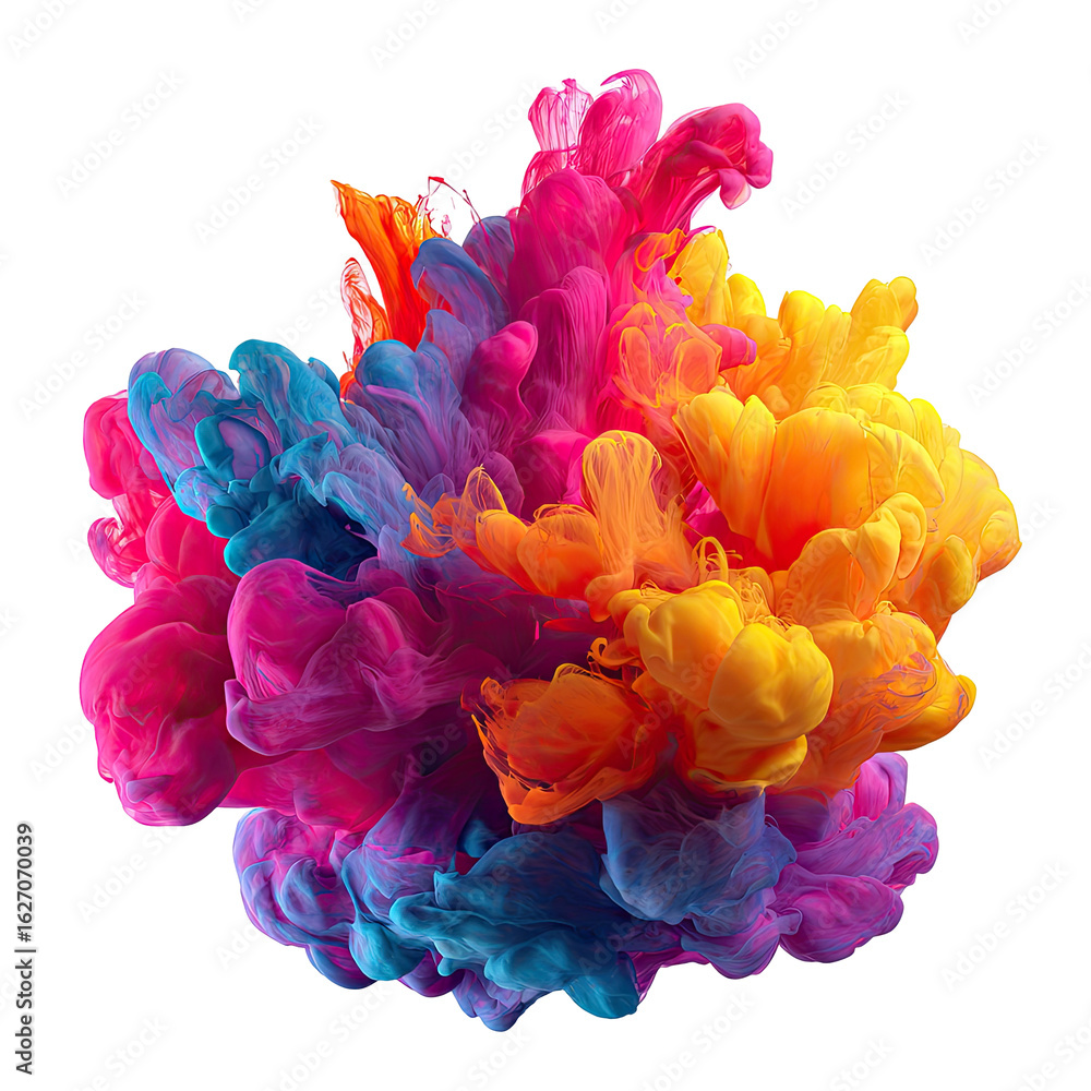 Obraz premium Vibrant swirling colors explode in a dynamic cluster
