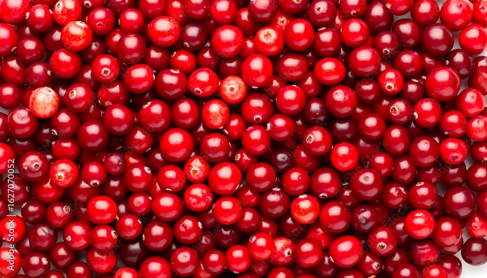 Close-up view of many bright red cranberries Close-up view of many bright red cranberries