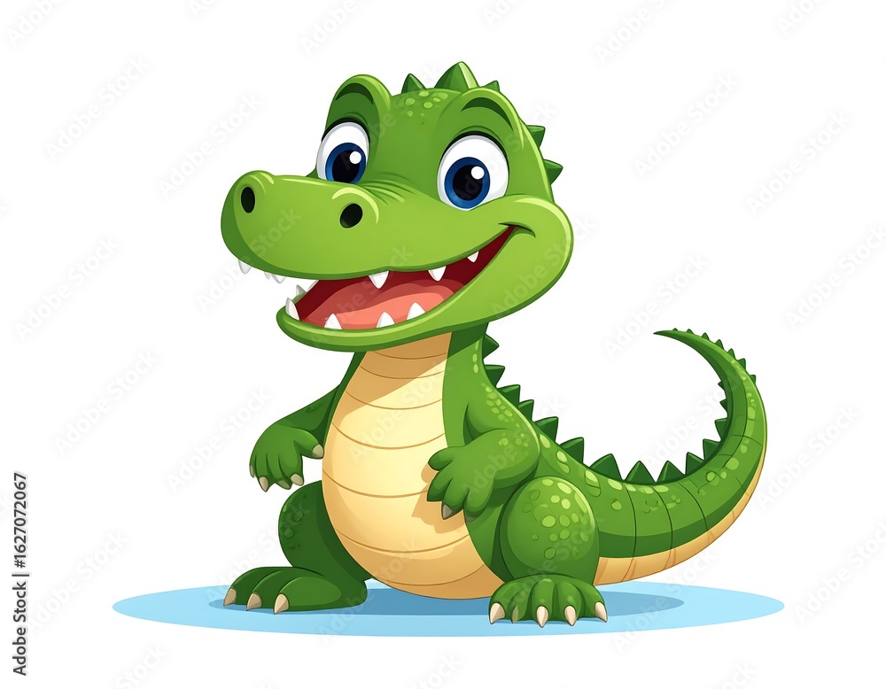 Naklejka premium Cartoon crocodile character