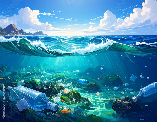 Ocean pollution, plastic waste