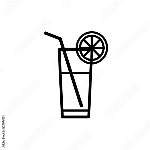 A juice in the glass coloring page