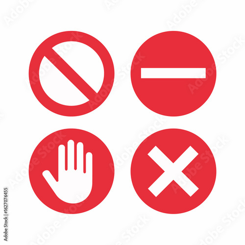 Clean and modern vector red prohibition signs set vector design stop hand no entry restricted access icon Free Download Clean and modern vector red prohibition signs set vector design stop hand no entry restricted access icon - GFXLoad