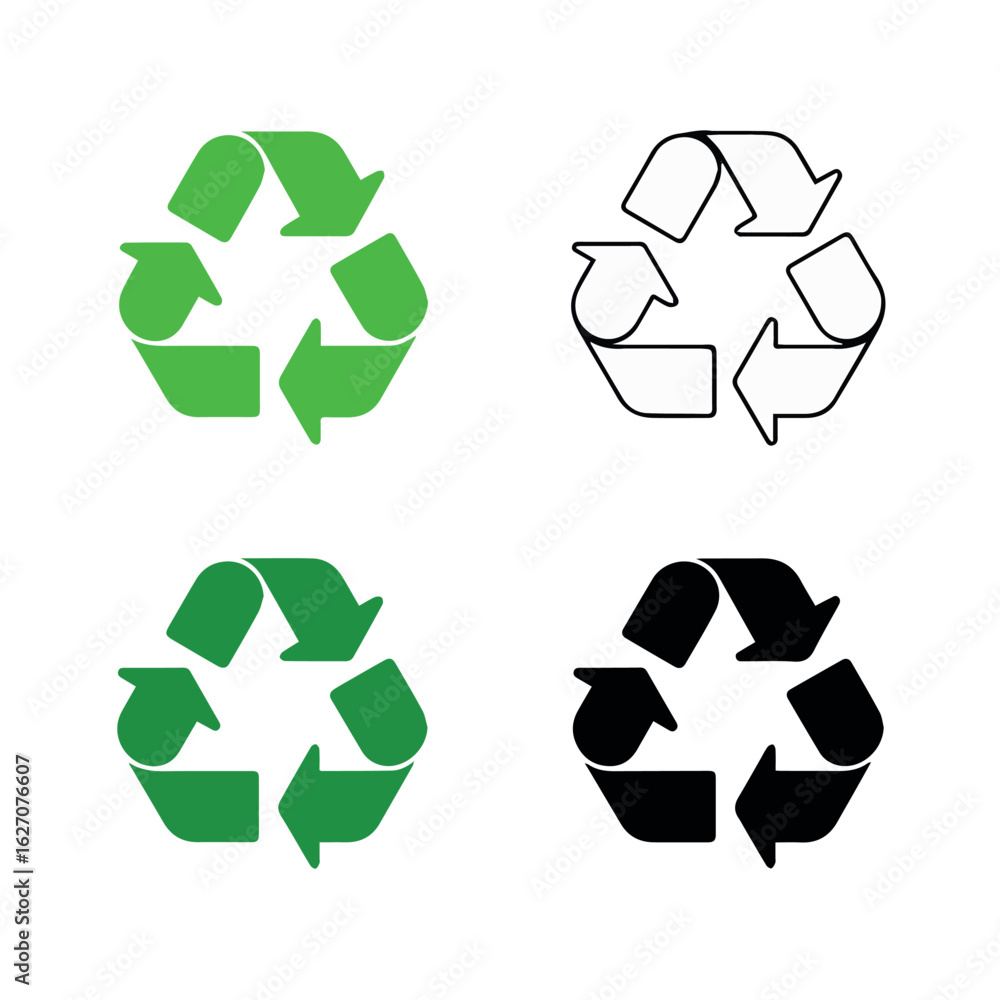 Obraz premium Clean and modern vector recycling symbols vector illustration for environmental protection and reuse
