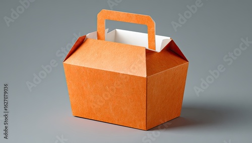 Wallpaper Mural Orange cardboard takeout container with handle Torontodigital.ca