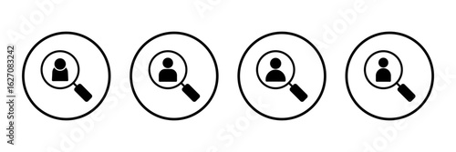 Hiring icon logo design. Search job vacancy sign and symbol. Human resources concept. Recruitment