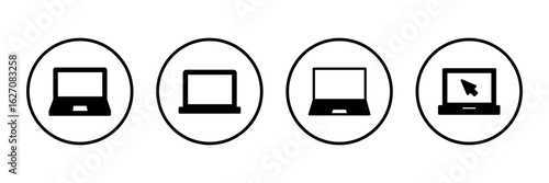 Laptop icon logo design. computer sign and symbol