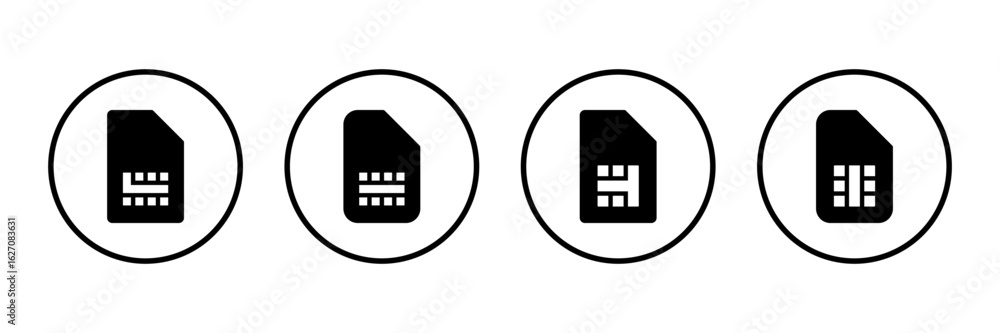 Sim card icon logo design. dual sim card sign and symbol Sim card icon logo design. dual sim card sign and symbol