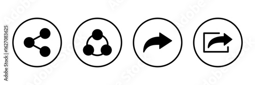 Share icon logo design. Sharing sign and symbol