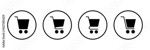 Shopping icon logo design. Shopping cart sign and symbol. Trolley icon