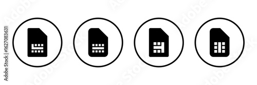 Sim card icon logo design. dual sim card sign and symbol