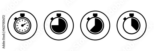 Stopwatch icon logo design. Timer sign and symbol. Countdown icon. Period of time